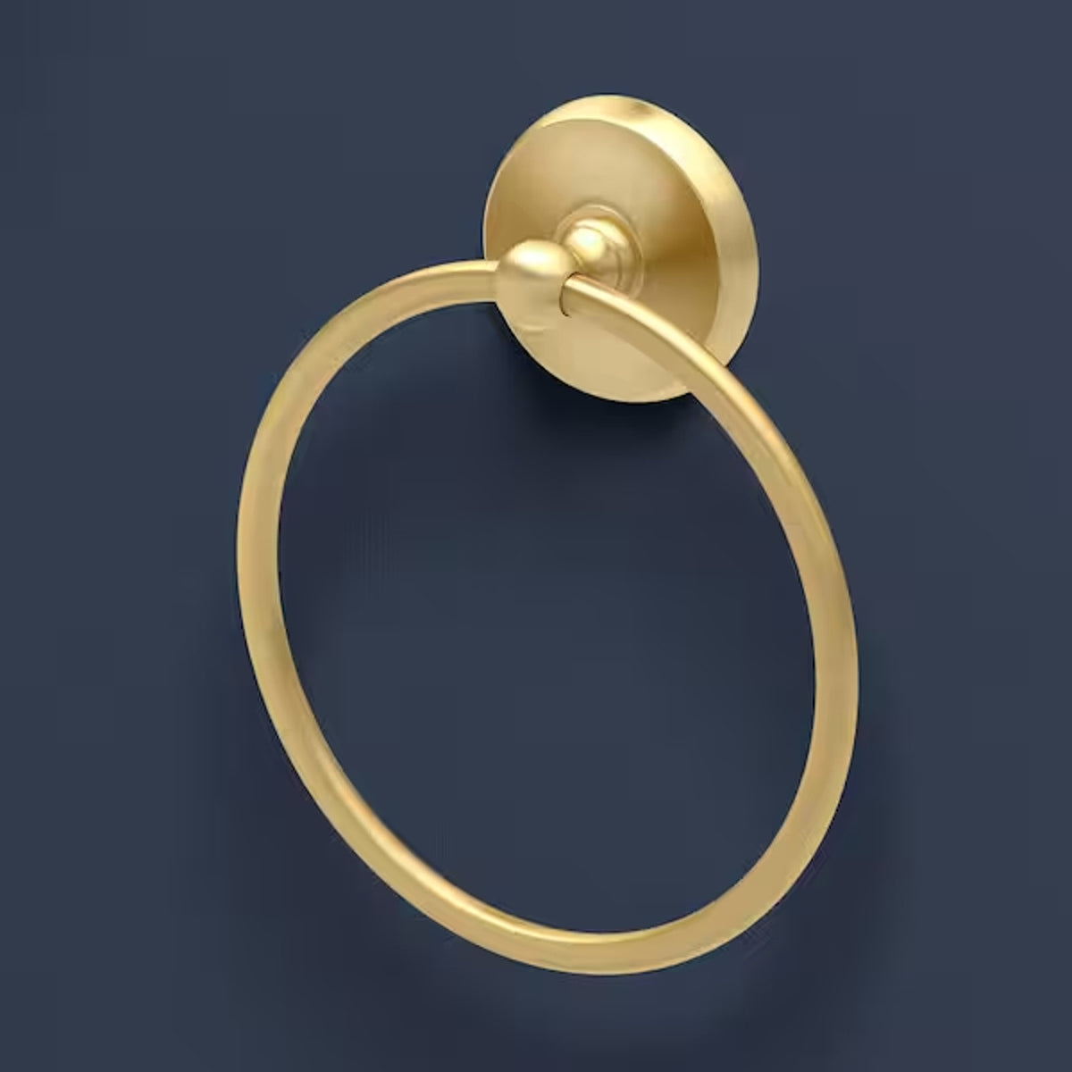 Gatco 5053 Brushed Brass Gold Designer 6" Wall Mounted Towel Ring / Holder