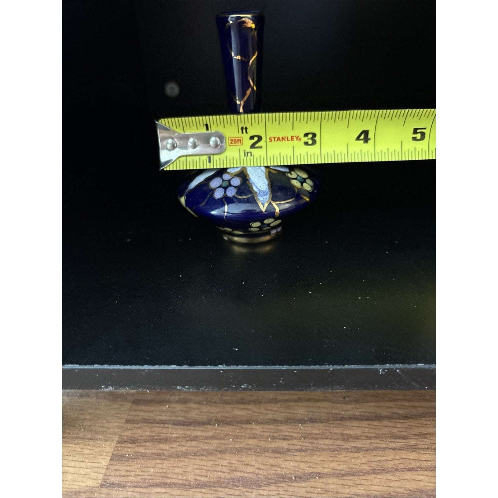 VTG REGINA Paris GOUDA HOLLAND ART POTTERY 109 Cobalt Blue Hand Painted BUD VASE