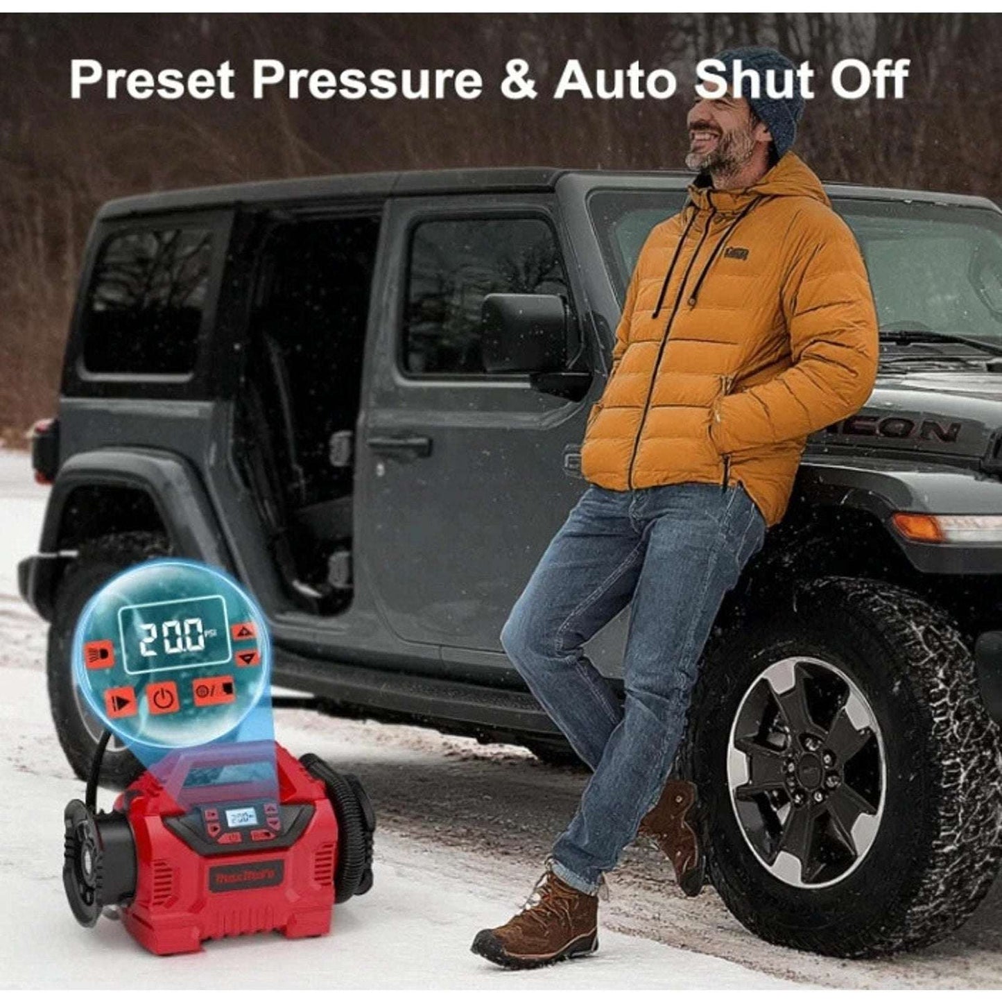 160PSI Portable Tire Inflator/Deflator Compatible with Milwaukee 18V Battery