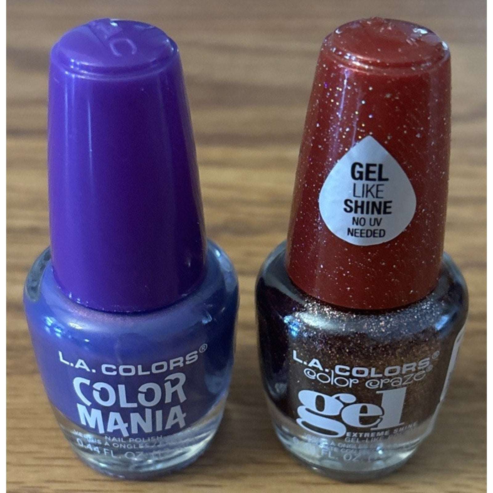 2PC LA Colors Nail Polish Color Craze Gel No UV CRUSH & Color Mania CULTURE