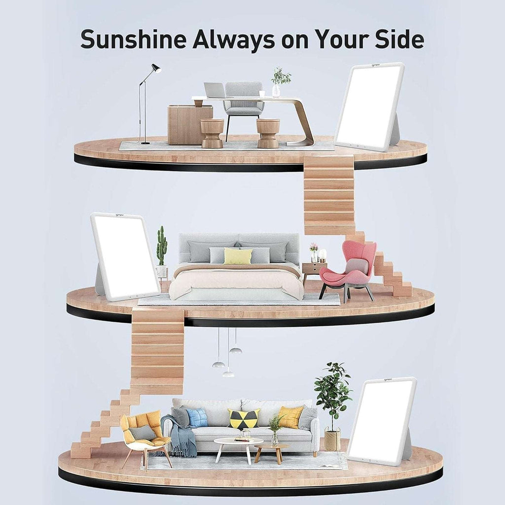 LED Light Therapy Lamp UV-Free 10000 Lux w Memory, Timer & Adjustable Brightness