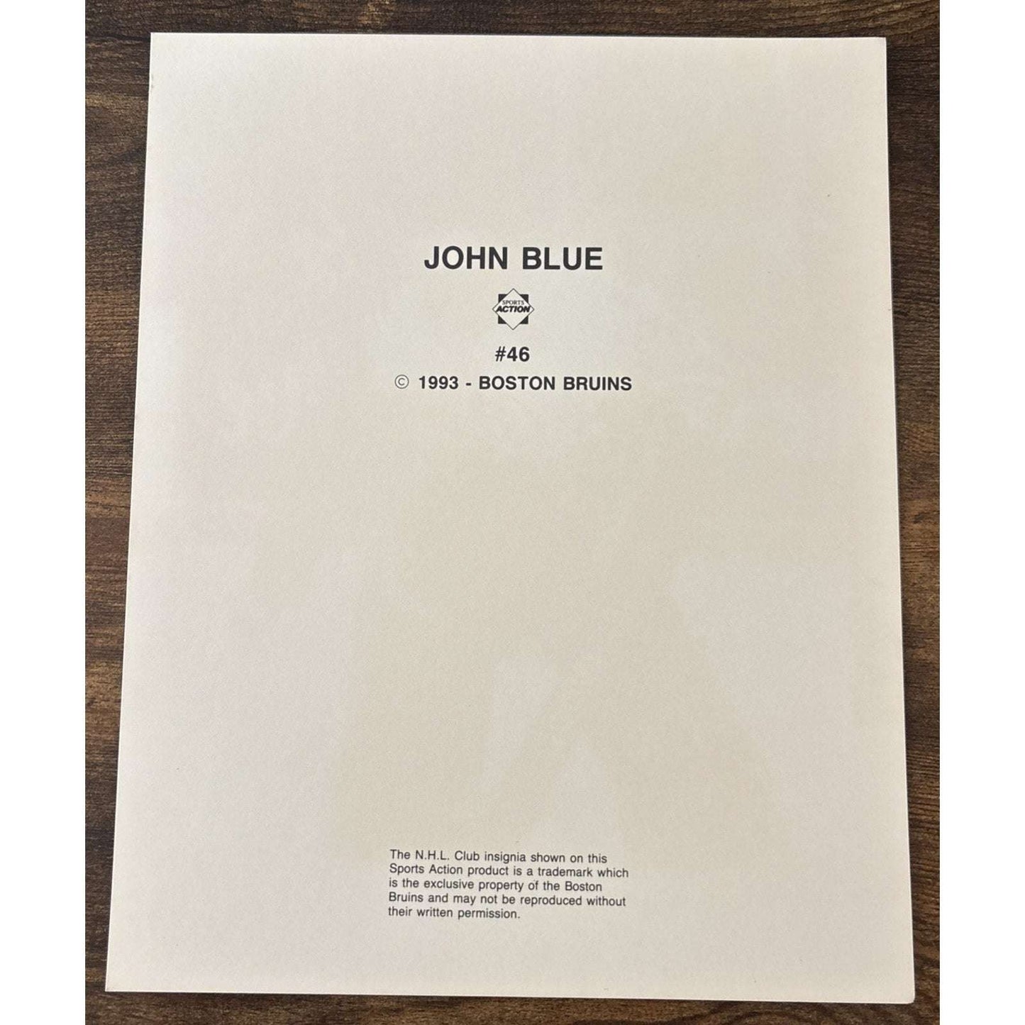 NHL Boston Bruins John Blue #46 Game Sports Action Color 8 x 10 Photo Picture