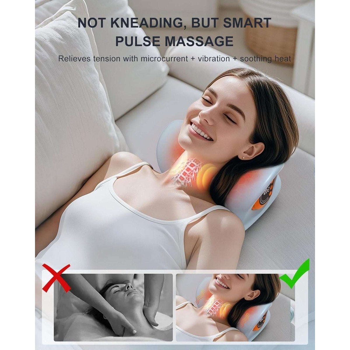 Upgraded Neck Shoulder Massager Device with Heat, Pulse & Vibration Rechargeable