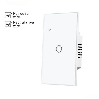 MOES WiFi Smart Wall Light Switch Glass Touch Alexa Google Tuya App Remote Voice