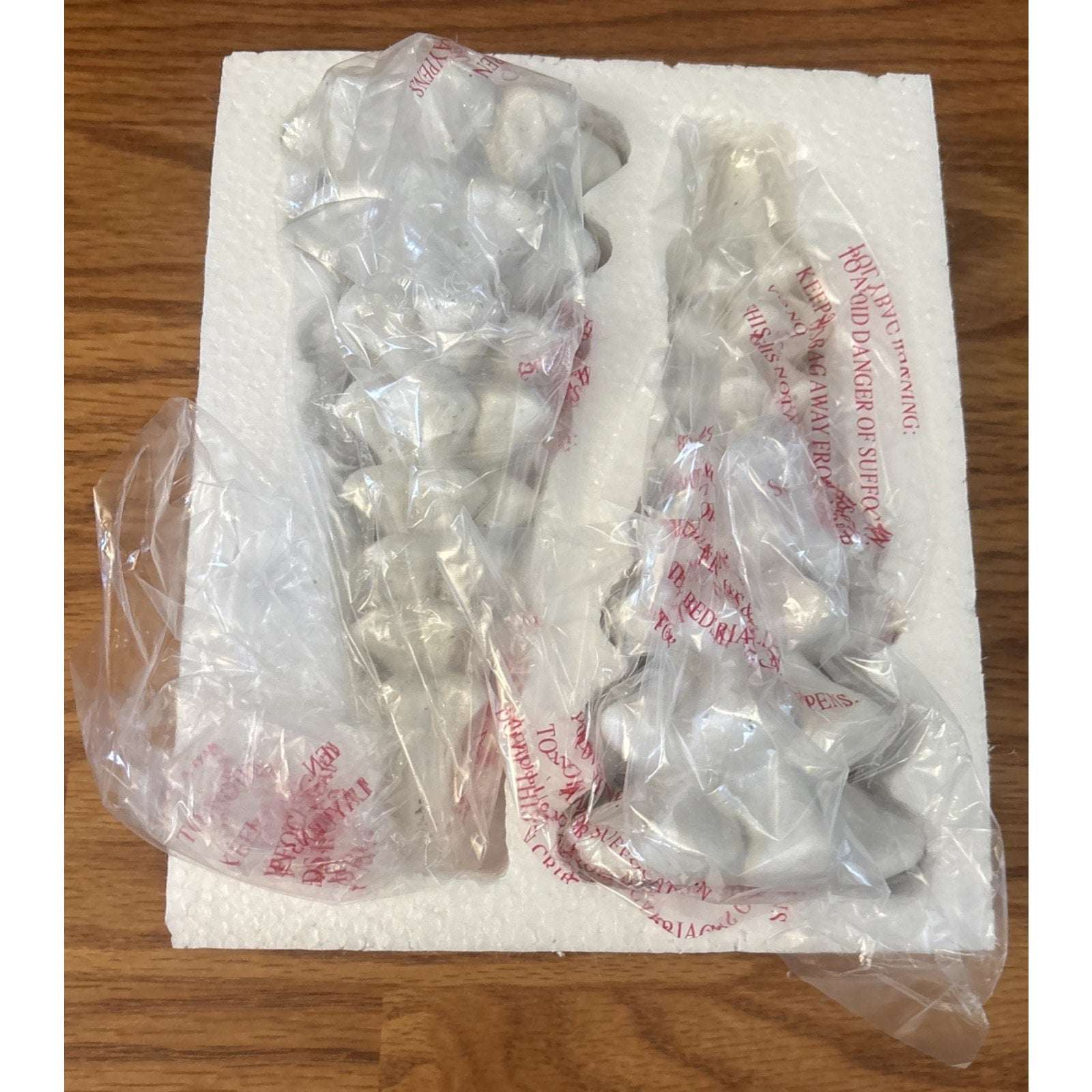 Resin Christmas Tree Figurines, 2 Piece Set Glitter Dusted Tabletop White/Silver