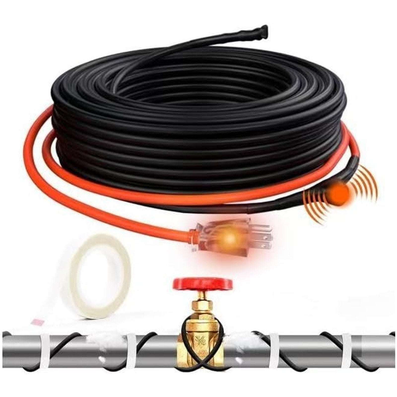 Self Regulating Pipe Heating Cable 100' 120V 3W/Ft Overheat & Freeze Protection