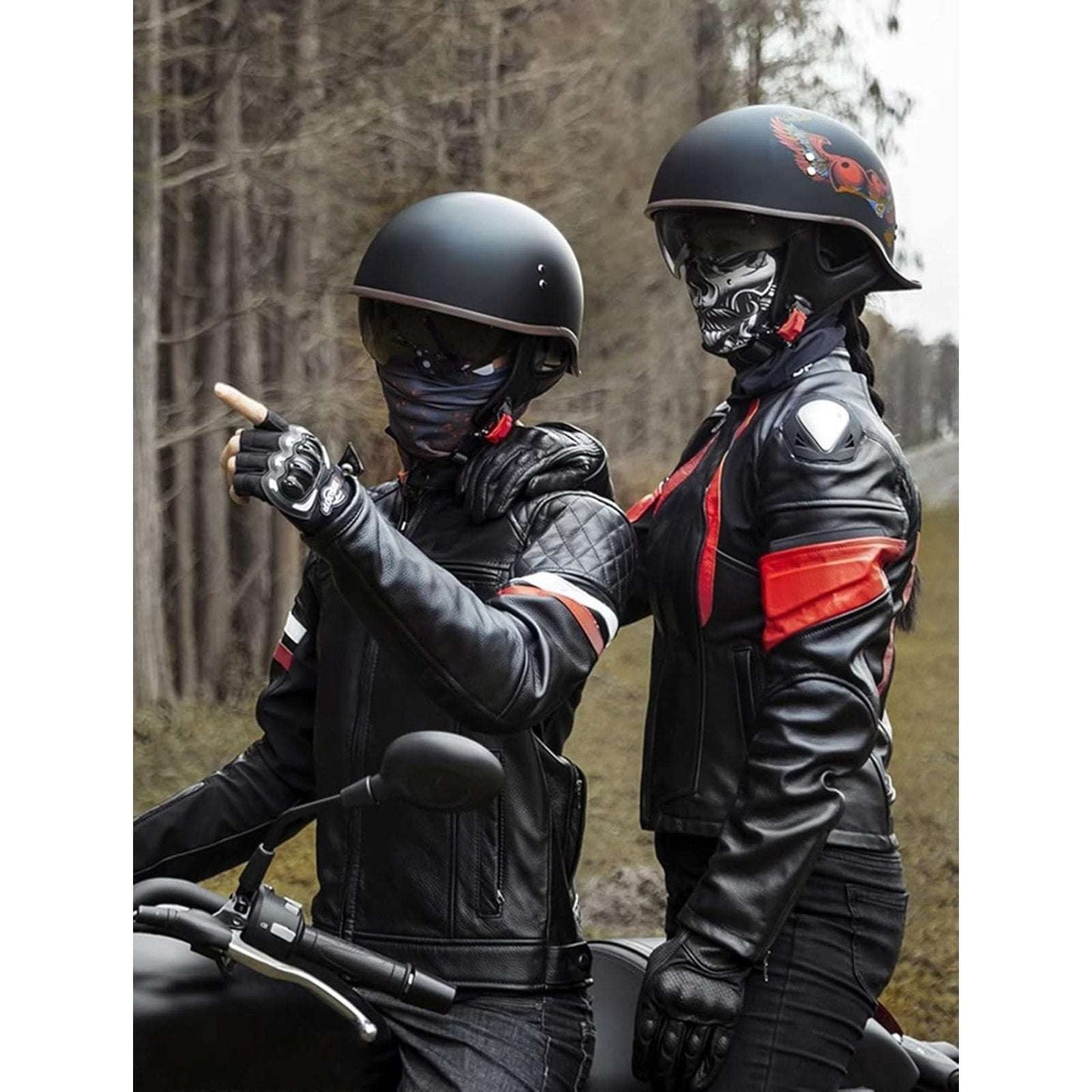 DOT Approved Retro Baseball Cap Motorcycle Vtg German Style Half Face Skull Cap