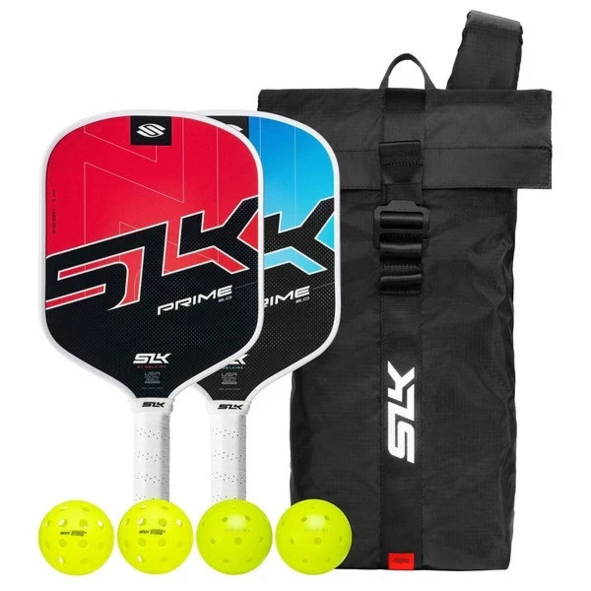 SELKIRK SLK Prime 2.0 Premium Pickleball Set 2 Widebody Paddles, 4 Balls & Bag