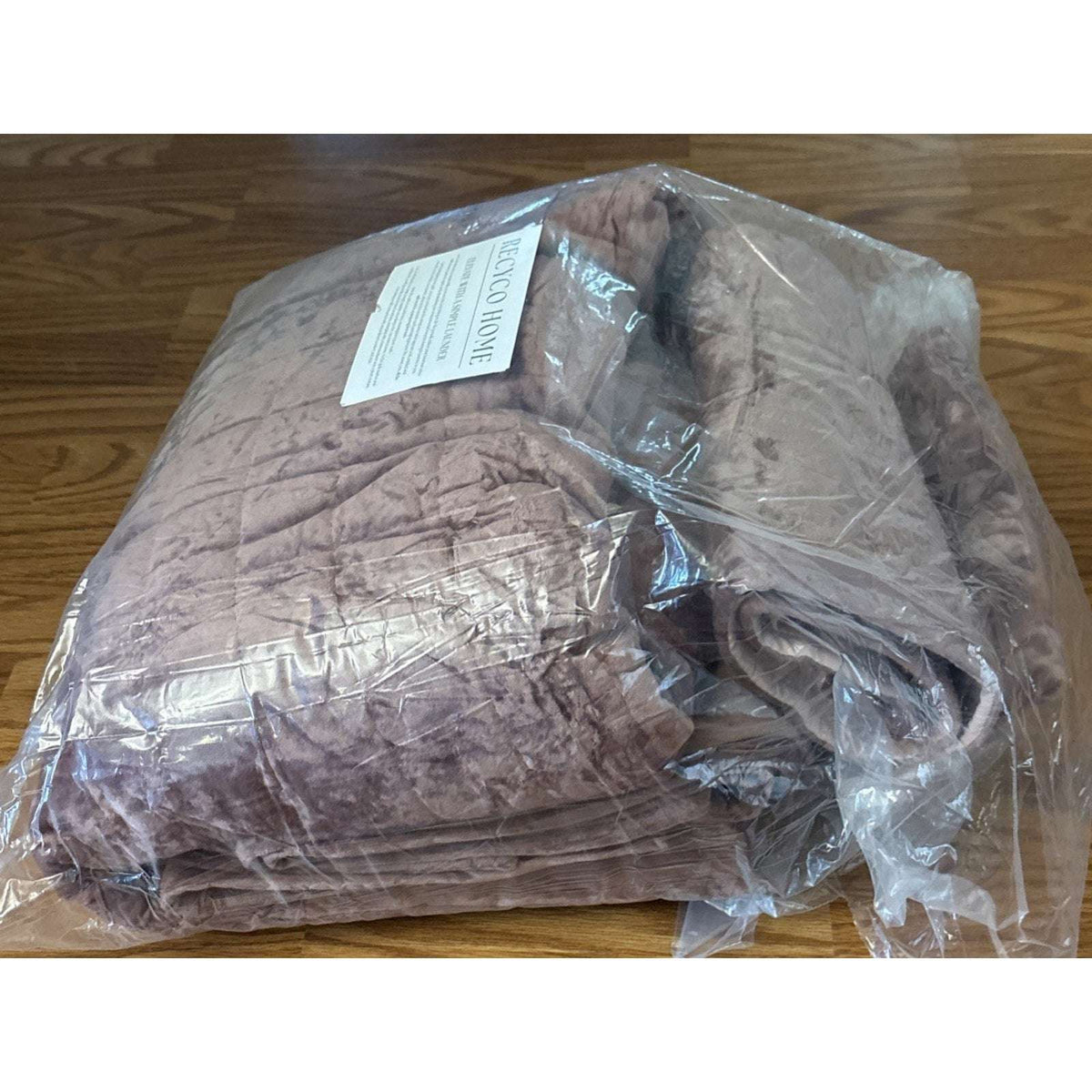 RECYCO Luxury Velvet Quilt Set Full Queen Size Bedding Ultra Soft in Dusty Mauve