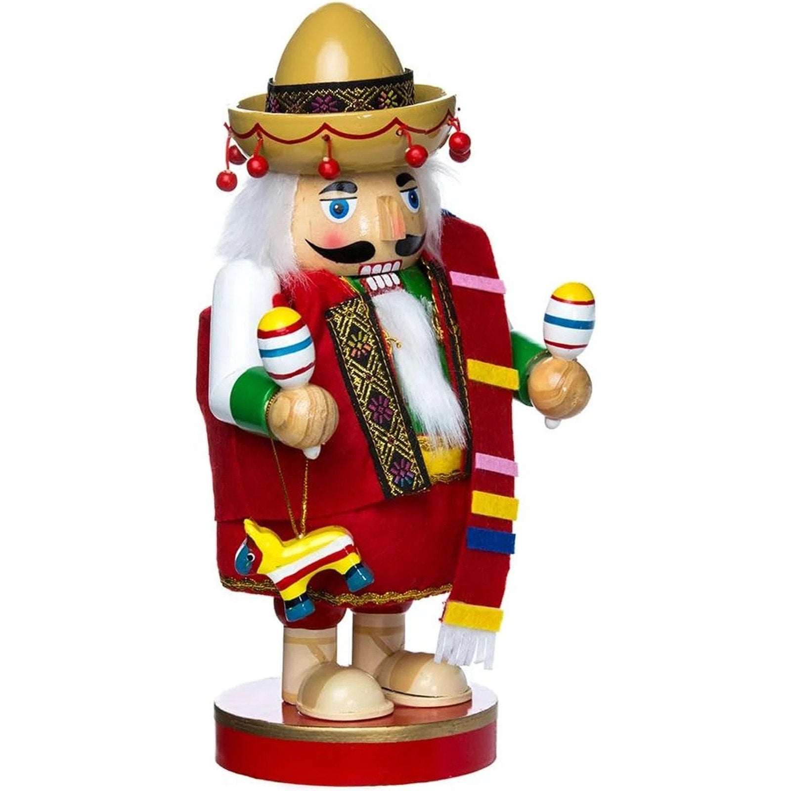 Kurt Adler Chubby Mexican Wooden Nutcracker Christmas Handcrafted 10.25 Inch