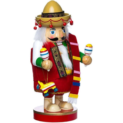Kurt Adler Chubby Mexican Wooden Nutcracker Christmas Handcrafted 10.25 Inch