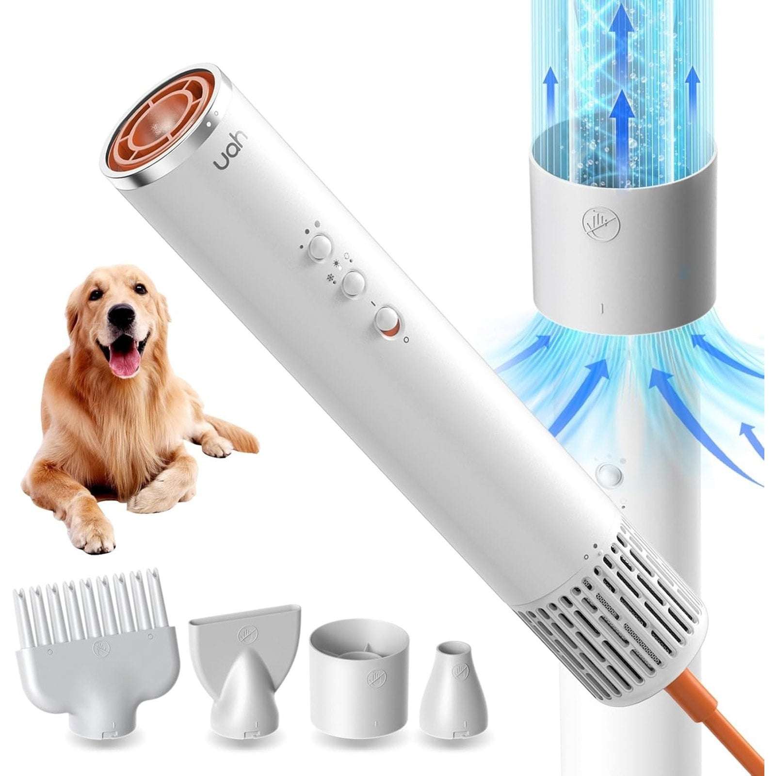 uahPet Fluffy Dog Dryer PRO NTC Smart Temperature Control, Low Noise, Quick Dry