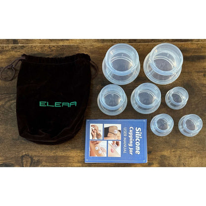 ELERA 7Pc Silicone Cupping Therapy Set, Chinese Massage for Cellulite Reduction