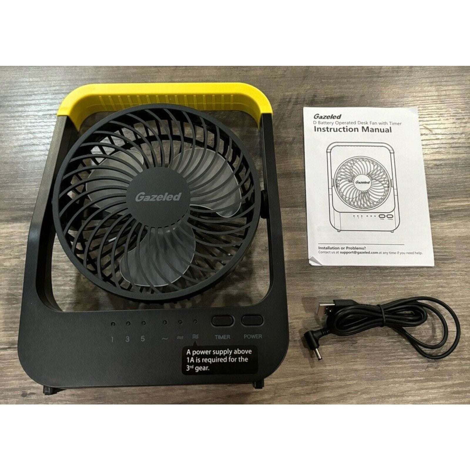 Battery Powered Fan, Portable Camping Fan w 3 Speeds Quiet 180° Rotation & Timer