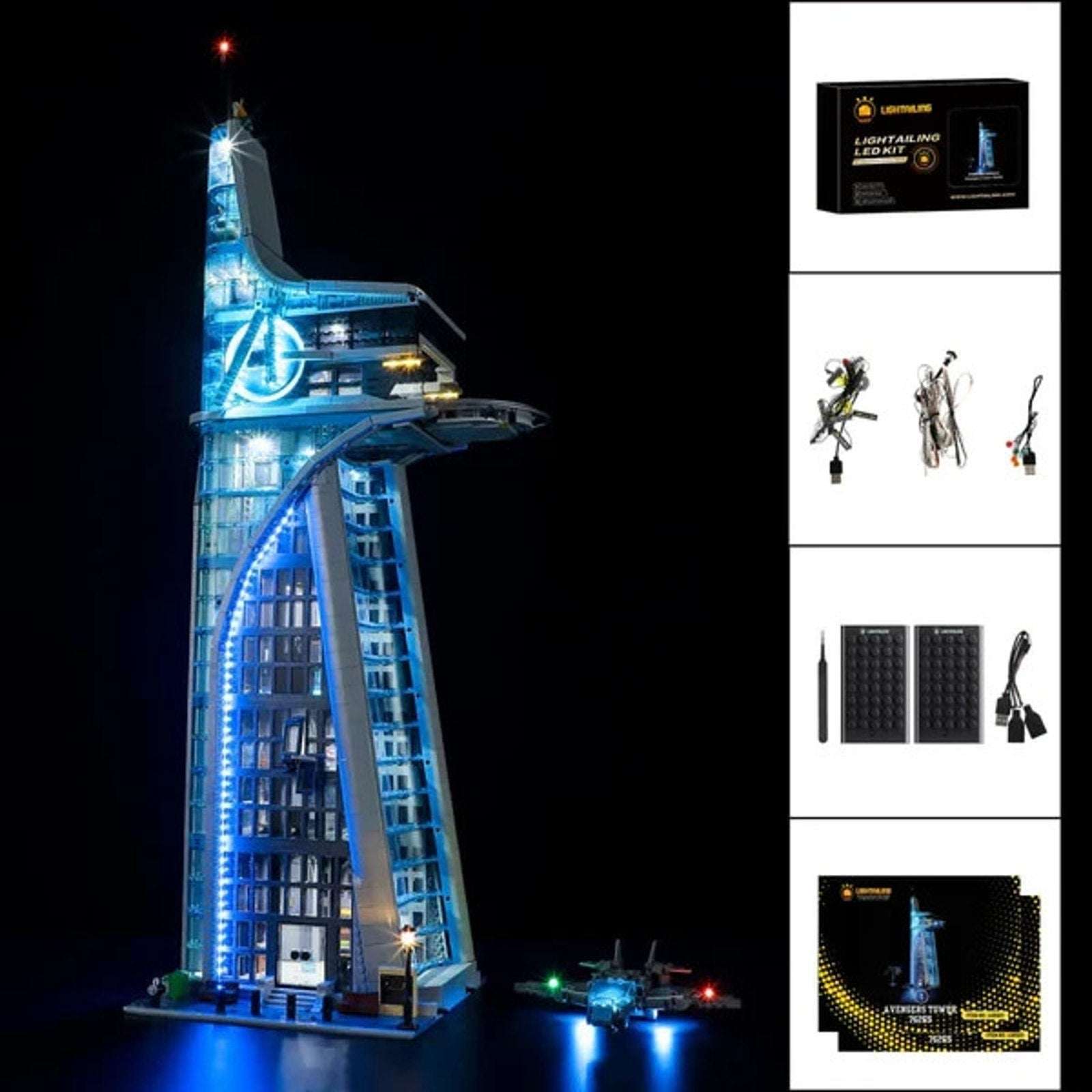 LED Light Kit for Lego MARVEL 76269 Avengers Tower Battle Lighting Set