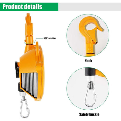 EW-5 Retractable Spring Balancer, 3-5KG(6.6-11Lbs) 1.5m Cable Hanging Tool