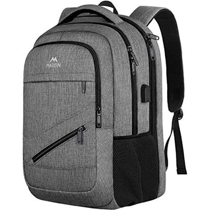 MATEIN 18.5 Inch Laptop TSA Approved Backpack, Extra Large Gray/Black w USB Port