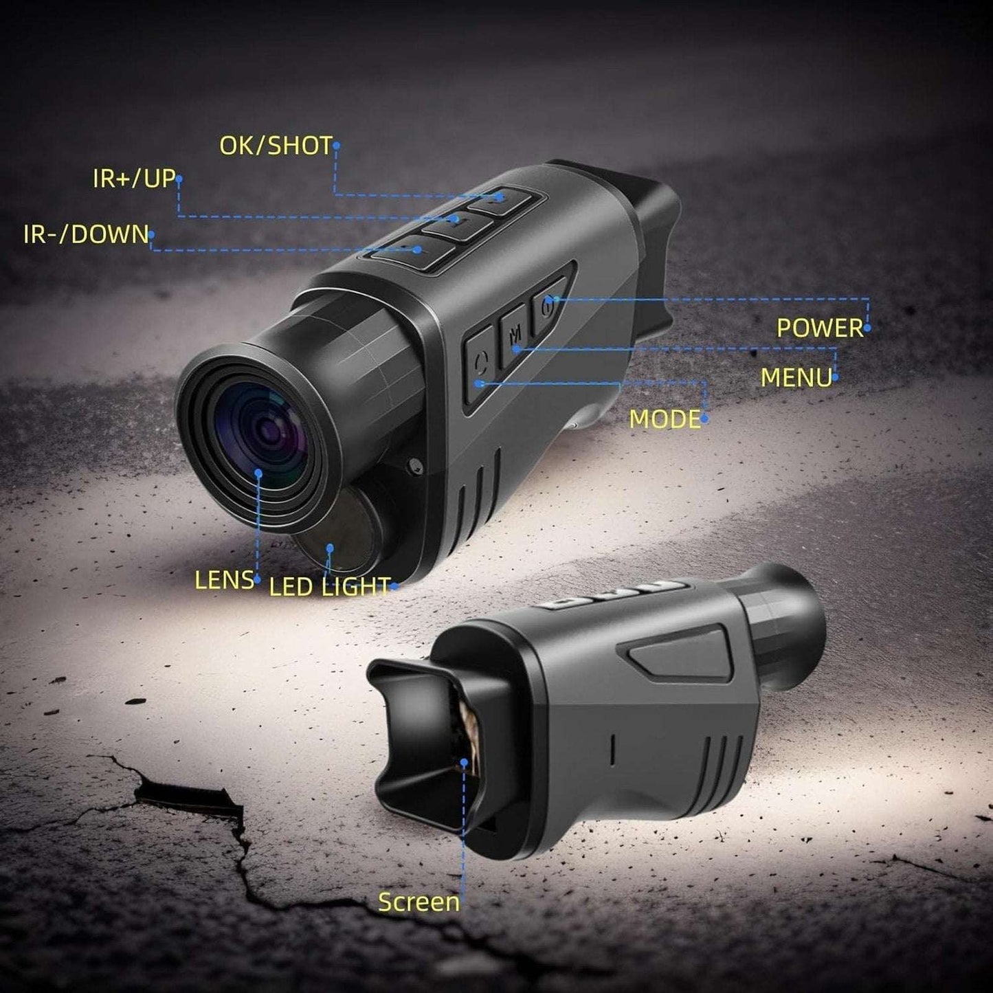 1080P Night Vision Monocular 16X Digital Zoom Infrared IR Goggles 12MP Hunting