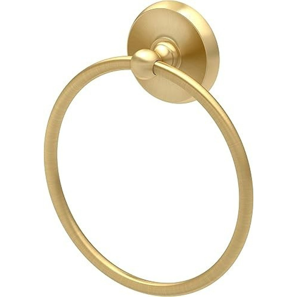 Gatco 5053 Brushed Brass Gold Designer 6" Wall Mounted Towel Ring / Holder