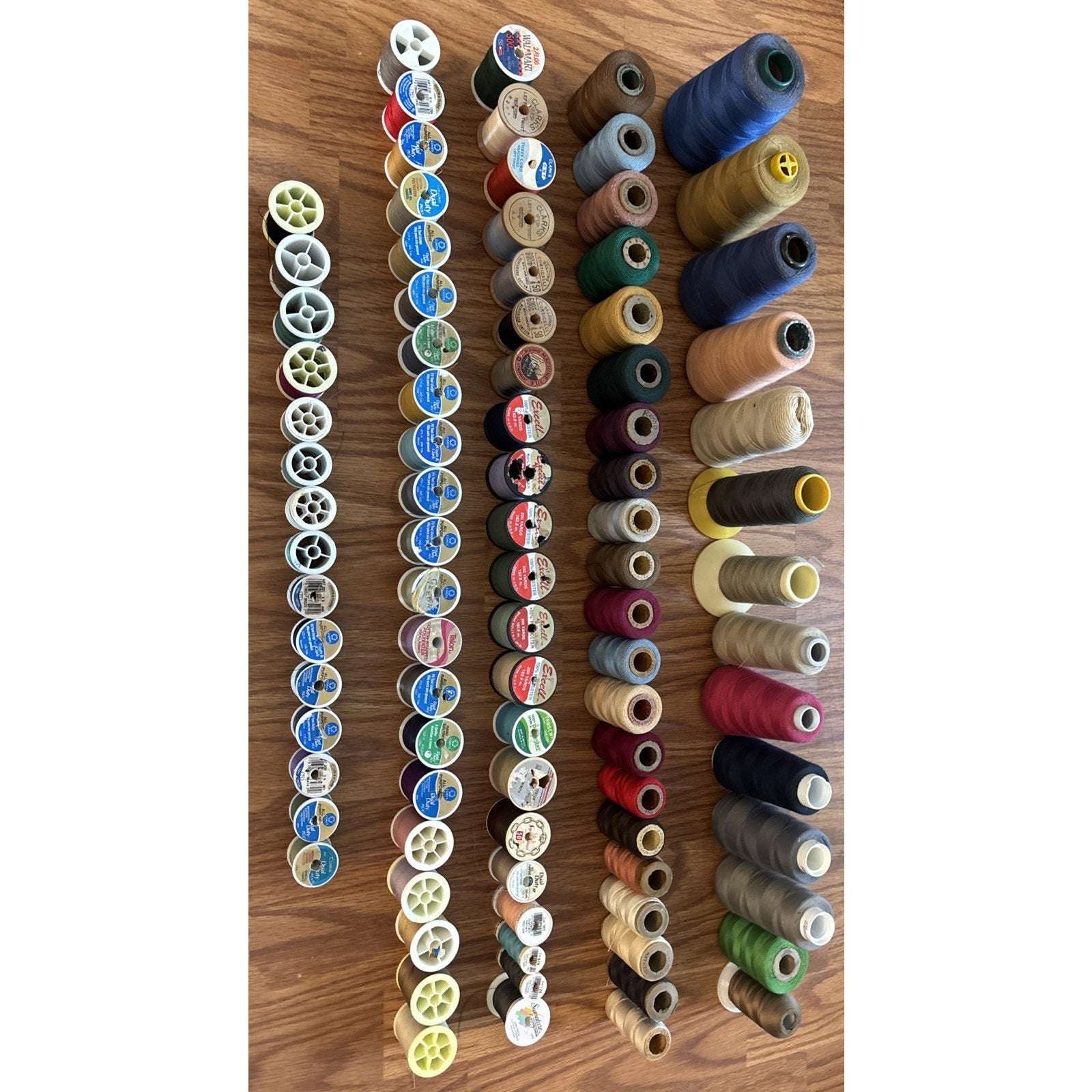 90+ Lot Vtg Thread Spools Gutermann Rice's TruseW Clark's Coat's Cotton & Silk