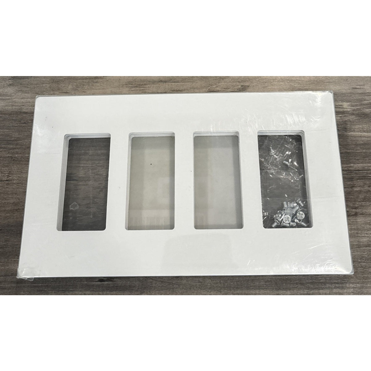 BESTTEN 2 Pack 4 Gang Midsize Screwless Decorator Wall Plate USWP6-M4-W-2PK