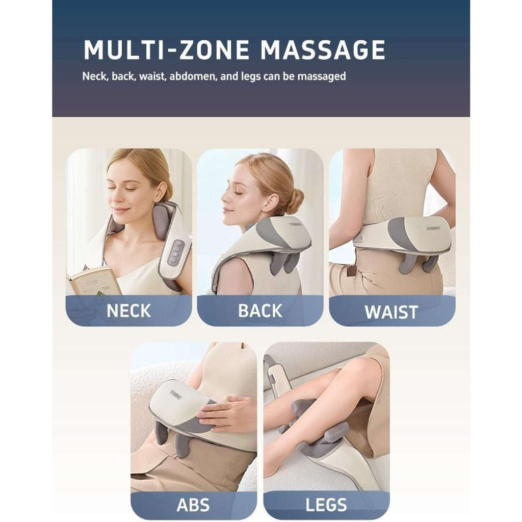 OSMING 6D Shiatsu Neck Massager w/ Heat Cordless Deep Tissue Back & Shoulder