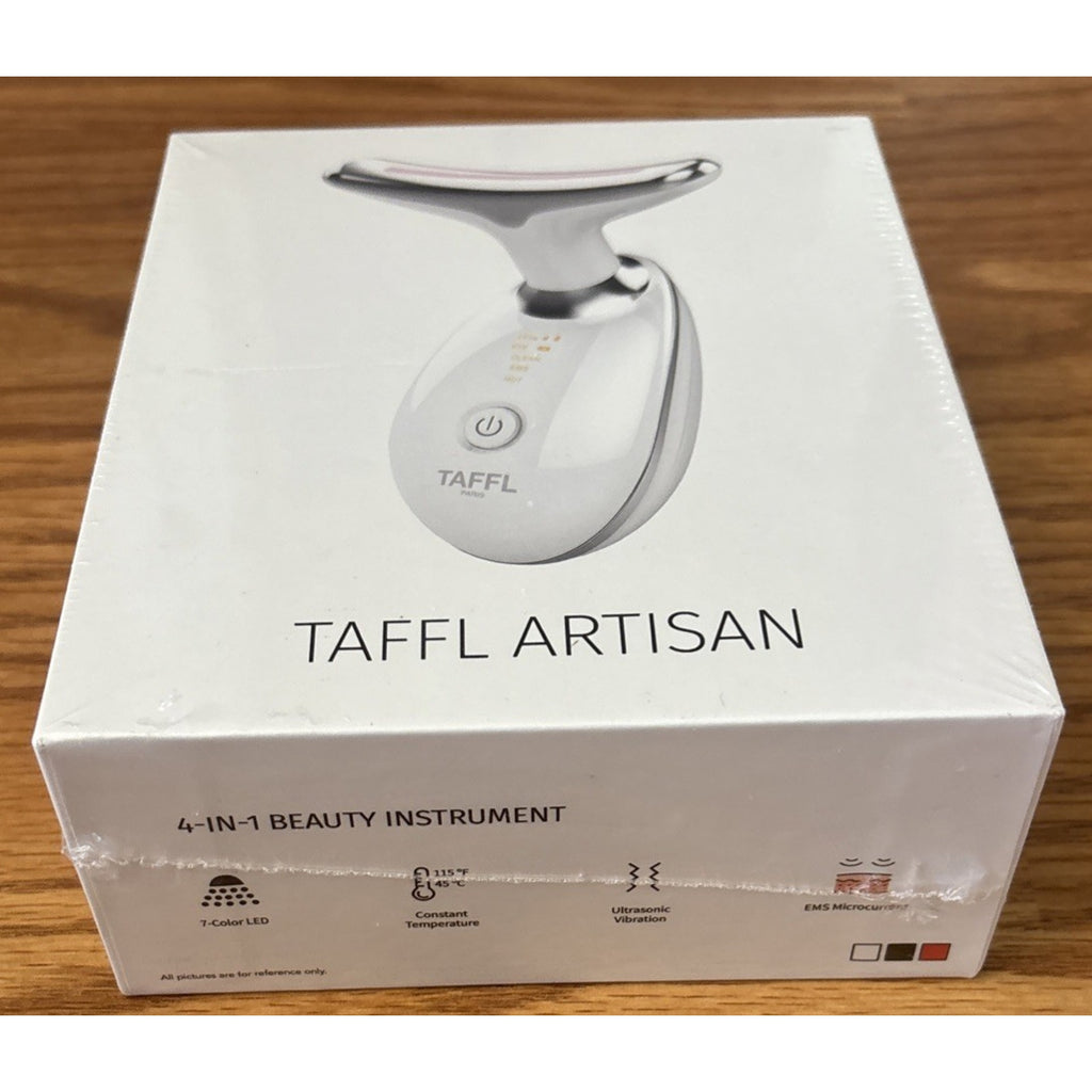 TAFFL 7-Color LED Light, Heated, EMS & Ultrasonic Vibration Face & Neck Massager