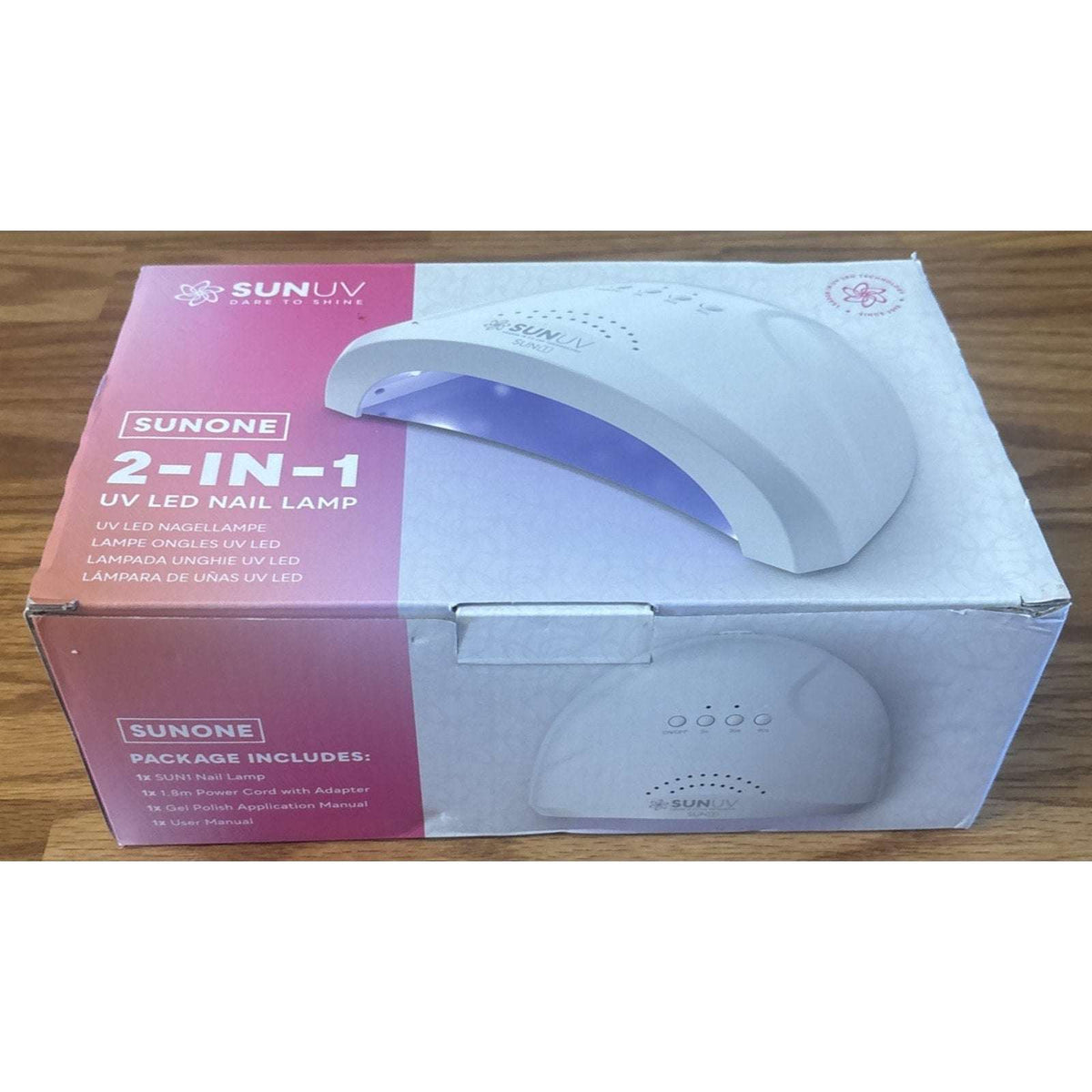 SUNUV SUNONE 2-in-1 UV LED Nail Lamp Quick-Dry Timer Memory Auto-Sensing White
