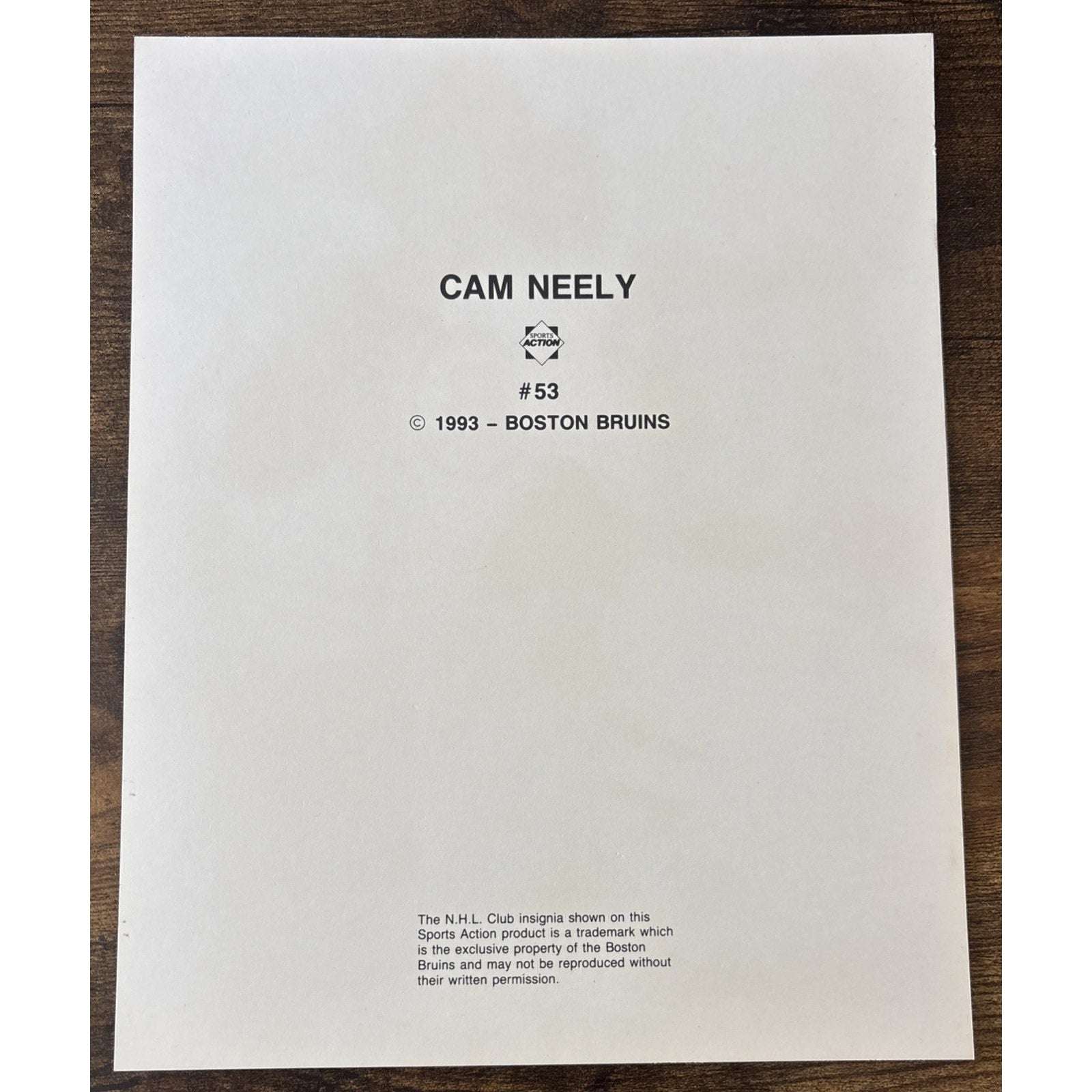 NHL Boston Bruins CAM NEELY #53 Game Sports Action Color 8 x 10 Photo Picture