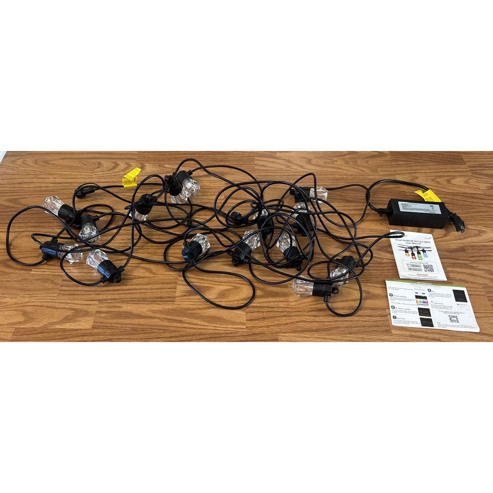 XMCOSY+ 48ft RGBCW Smart Outdoor String Lights, App Control, Alexa, Waterproof