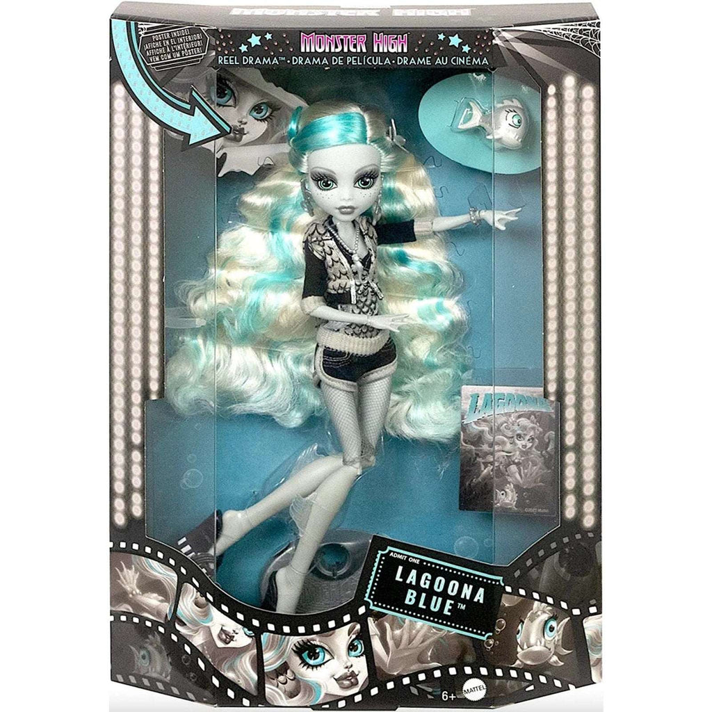 Monster High Reel Drama Black and White Lagoona Blue Doll 2025 NEW/Damaged Box
