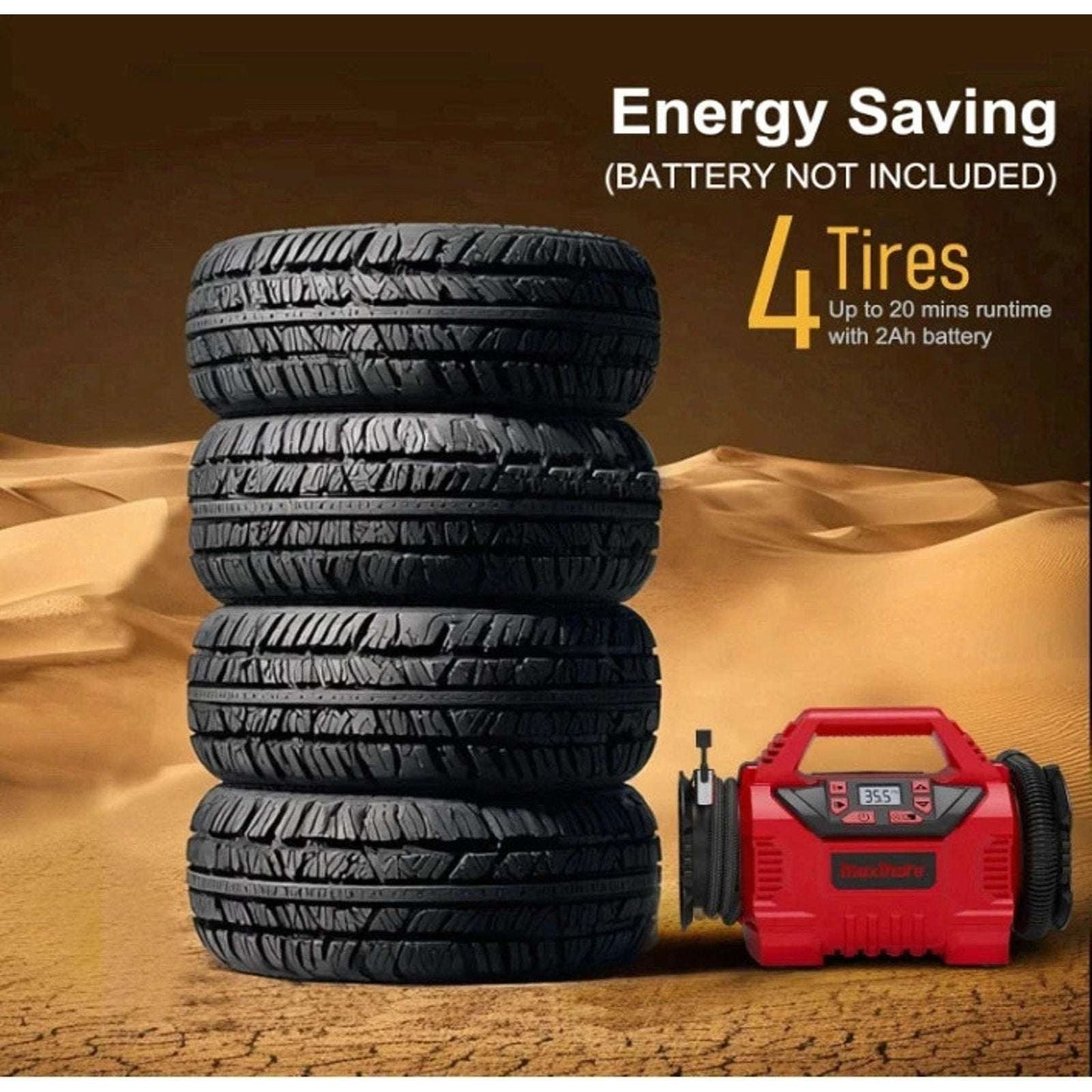 160PSI Portable Tire Inflator/Deflator Compatible with Milwaukee 18V Battery