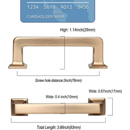 9Build 10 Pack 3 Inch Champagne Bronze Cabinet or Dresser Drawer Pulls - Sleek