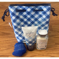 4PC Bath & Body Works Gingham Body Lotion, Cream, Exfoliating Gloves & Bag Set