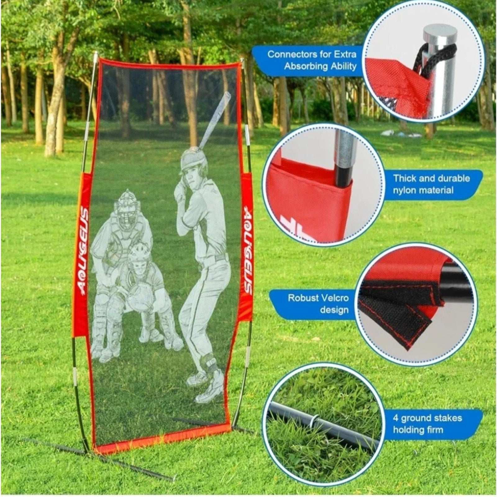 Baseball Batter Dummy Pitching Training Aid Target Durable w Stand & Carry Bag