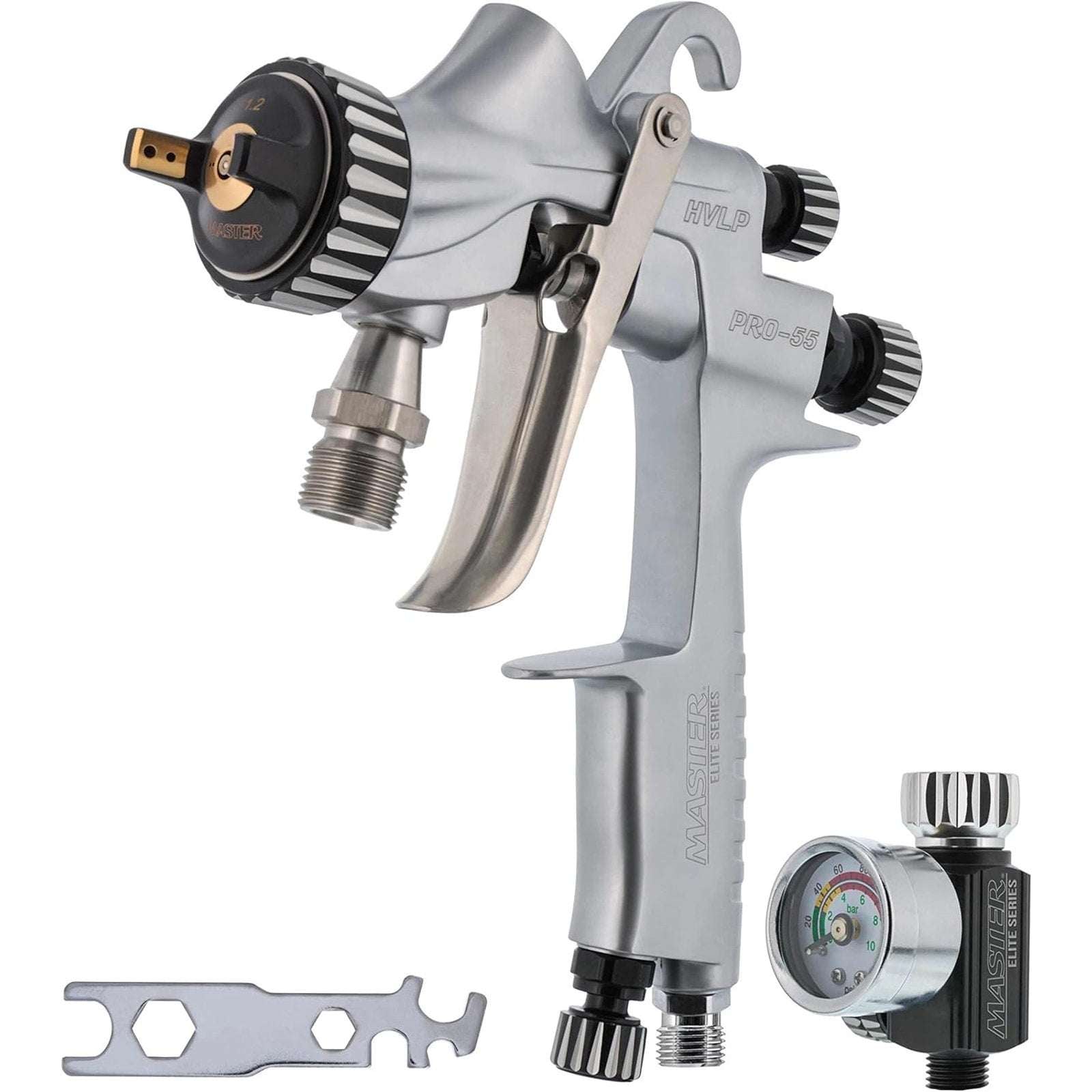 Master Elite PRO-55 HVLP Automotive Paint Pressure Feed Spray Gun 1.2mm Tip