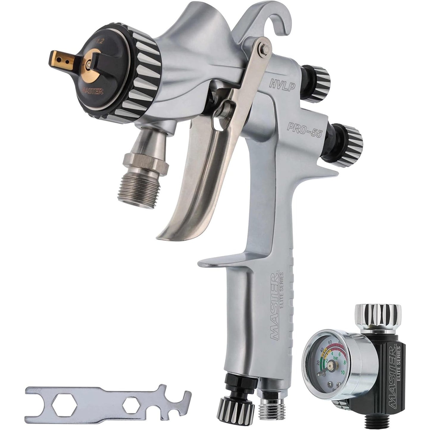 Master Elite PRO-55 HVLP Automotive Paint Pressure Feed Spray Gun 1.2mm Tip
