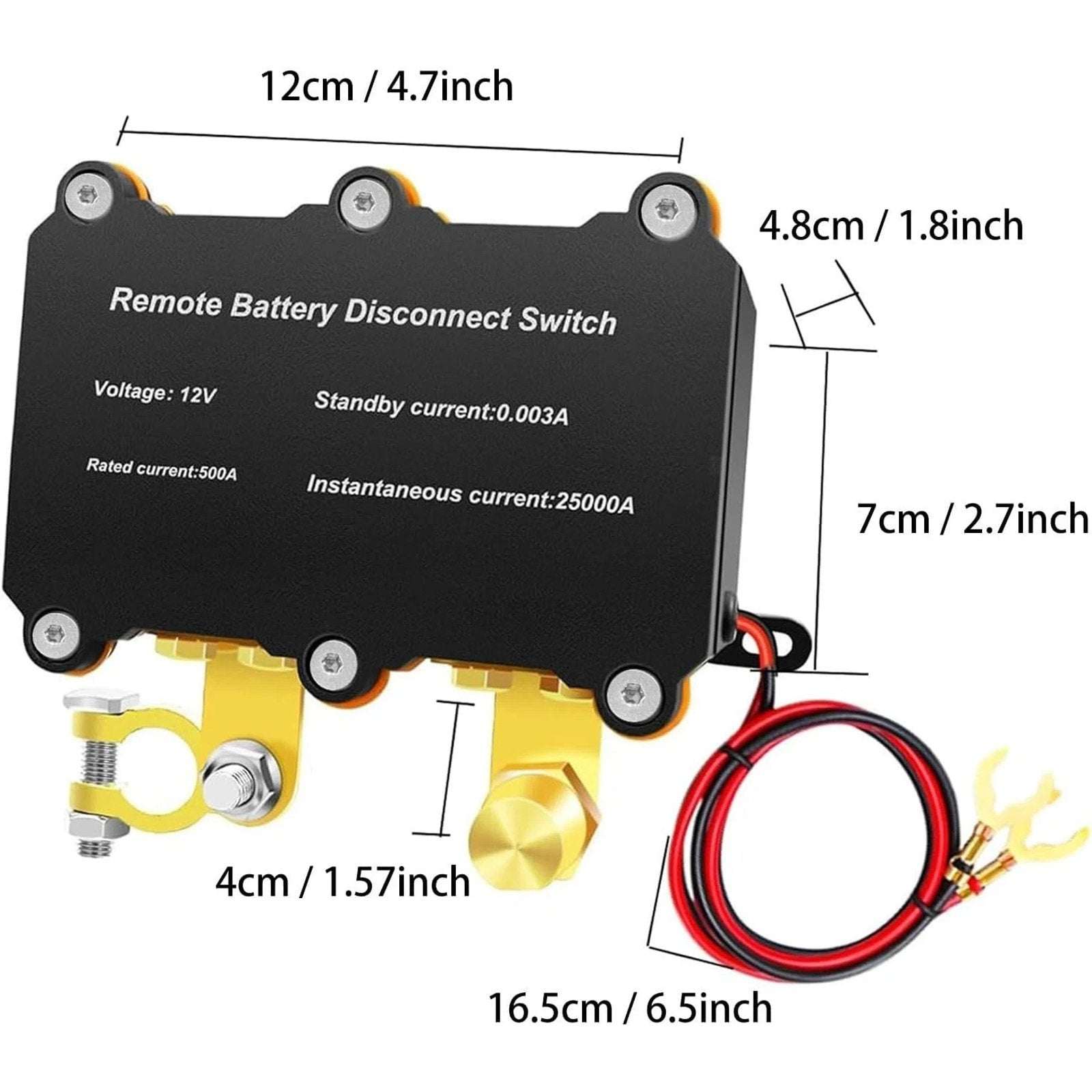 500A Remote Battery Disconnect Kill Switch 12V for Car Truck RV Heavy Duty Kit
