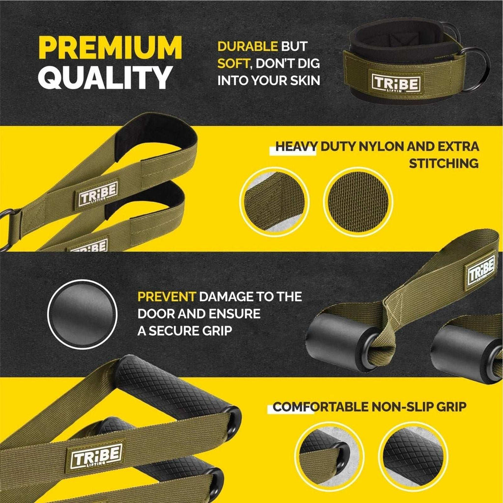 Tribe Lifting Ultimate Tube Resistance Band Set - Stackable Resistance 20-180lbs