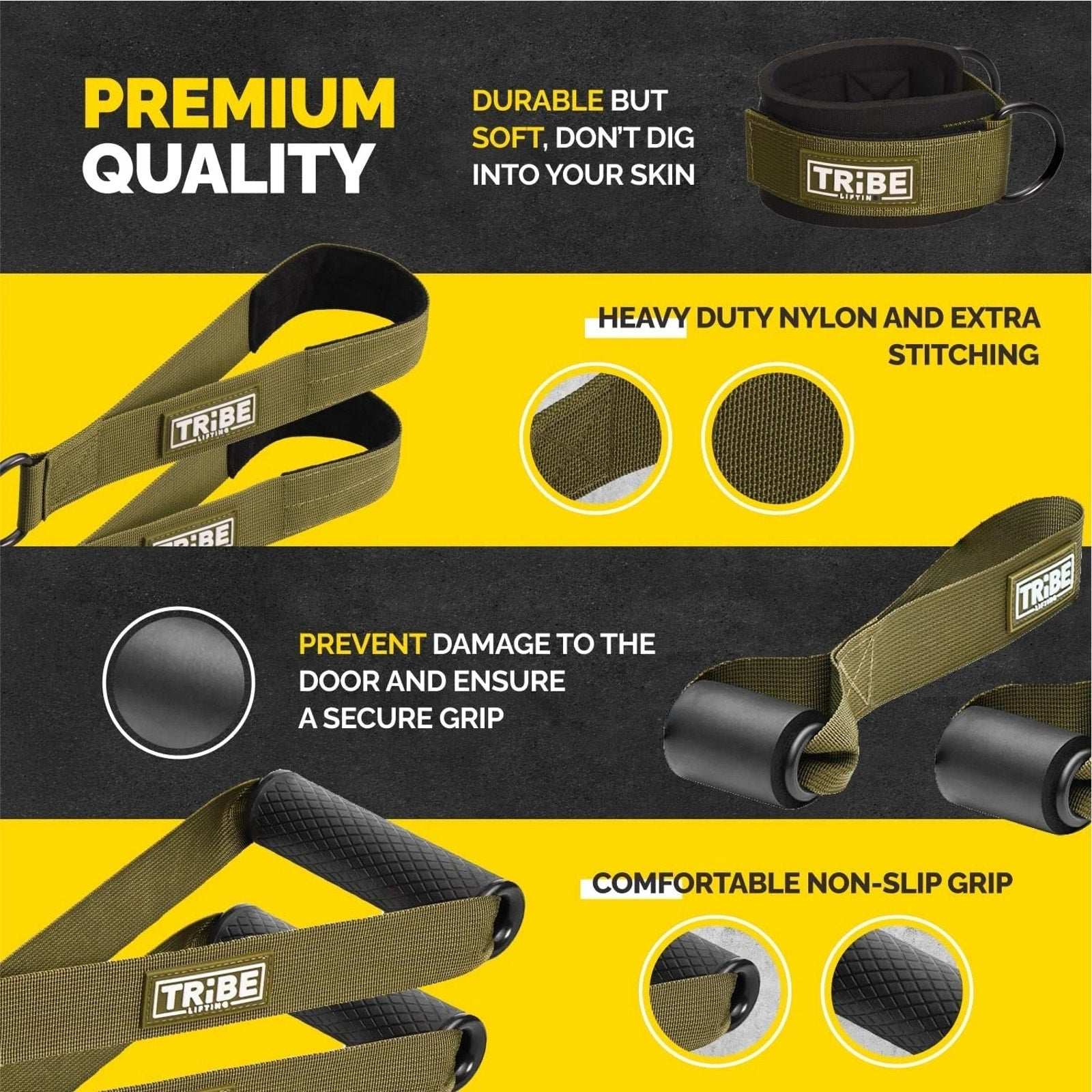 Tribe Lifting Ultimate Tube Resistance Band Set - Stackable Resistance 20-180lbs