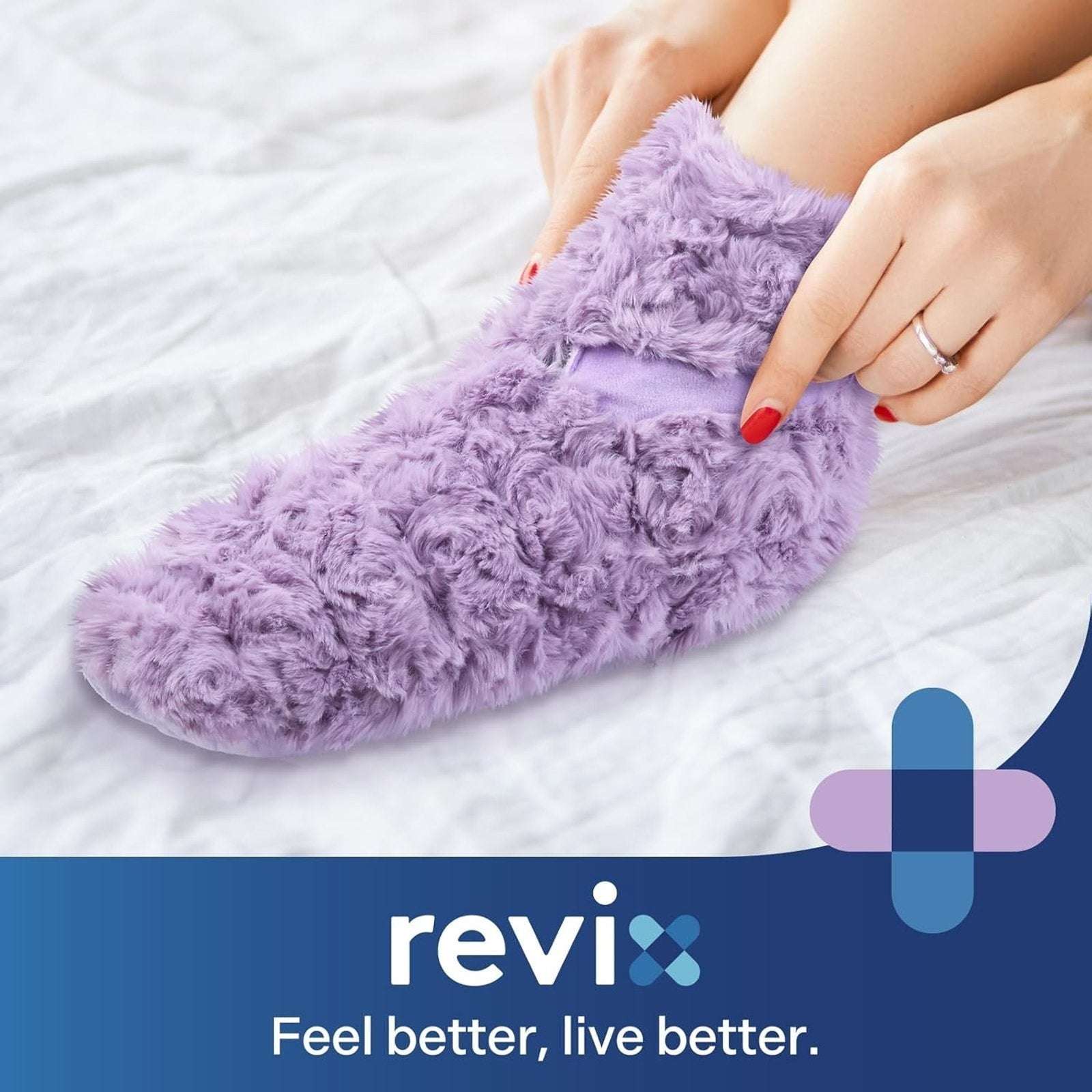 REVIX Microwavable & Freezable Booties Feet Ankle Warmers Hot/Cold Socks