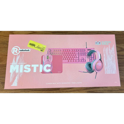 RadioShack Mistic Pink RGB Backlit Gaming Keyboard, Mouse & Pad, Headset Combo