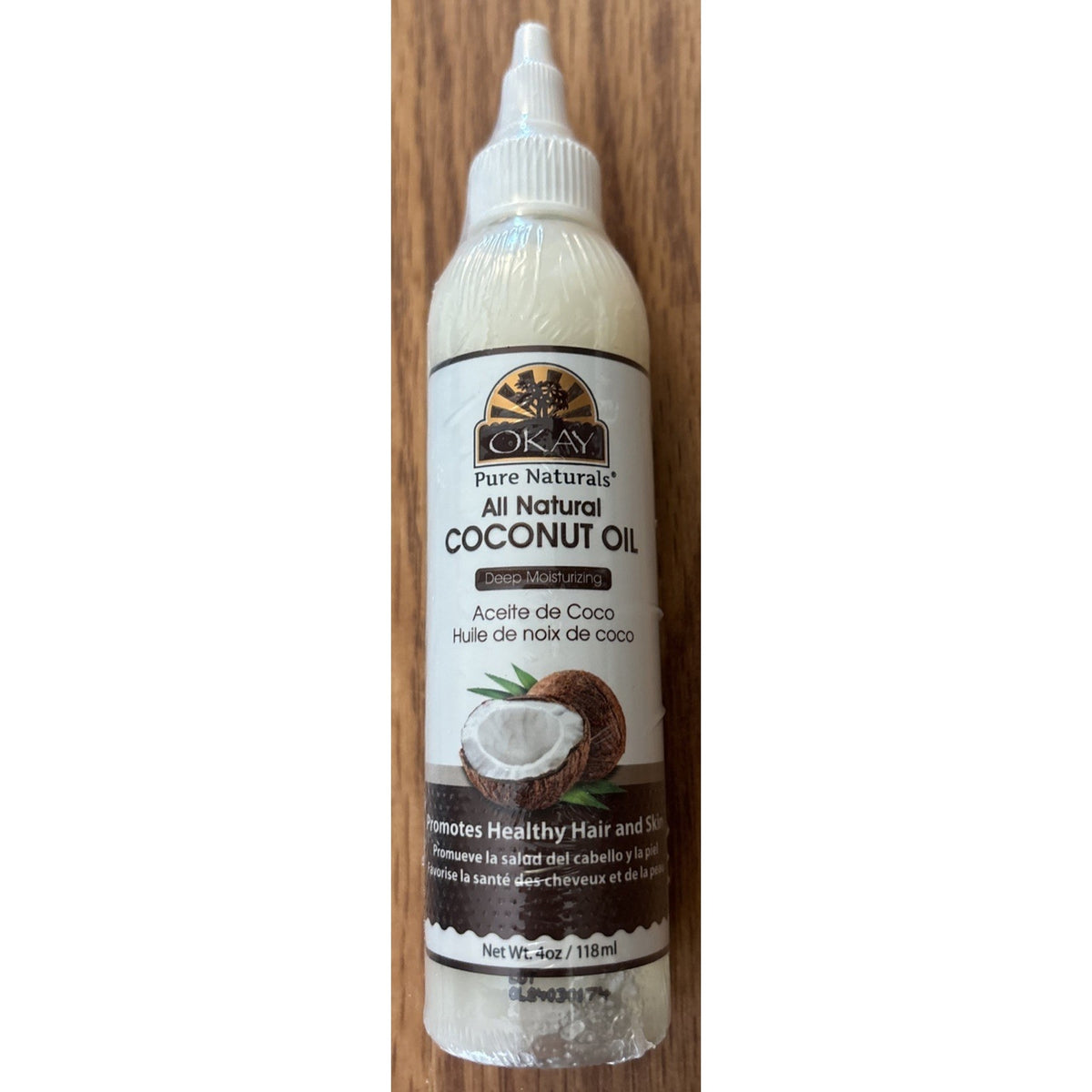 OKAY Pure Naturals 100% Coconut Oil For Hair & Skin w/ Tip Cap Bottle 2-Pack