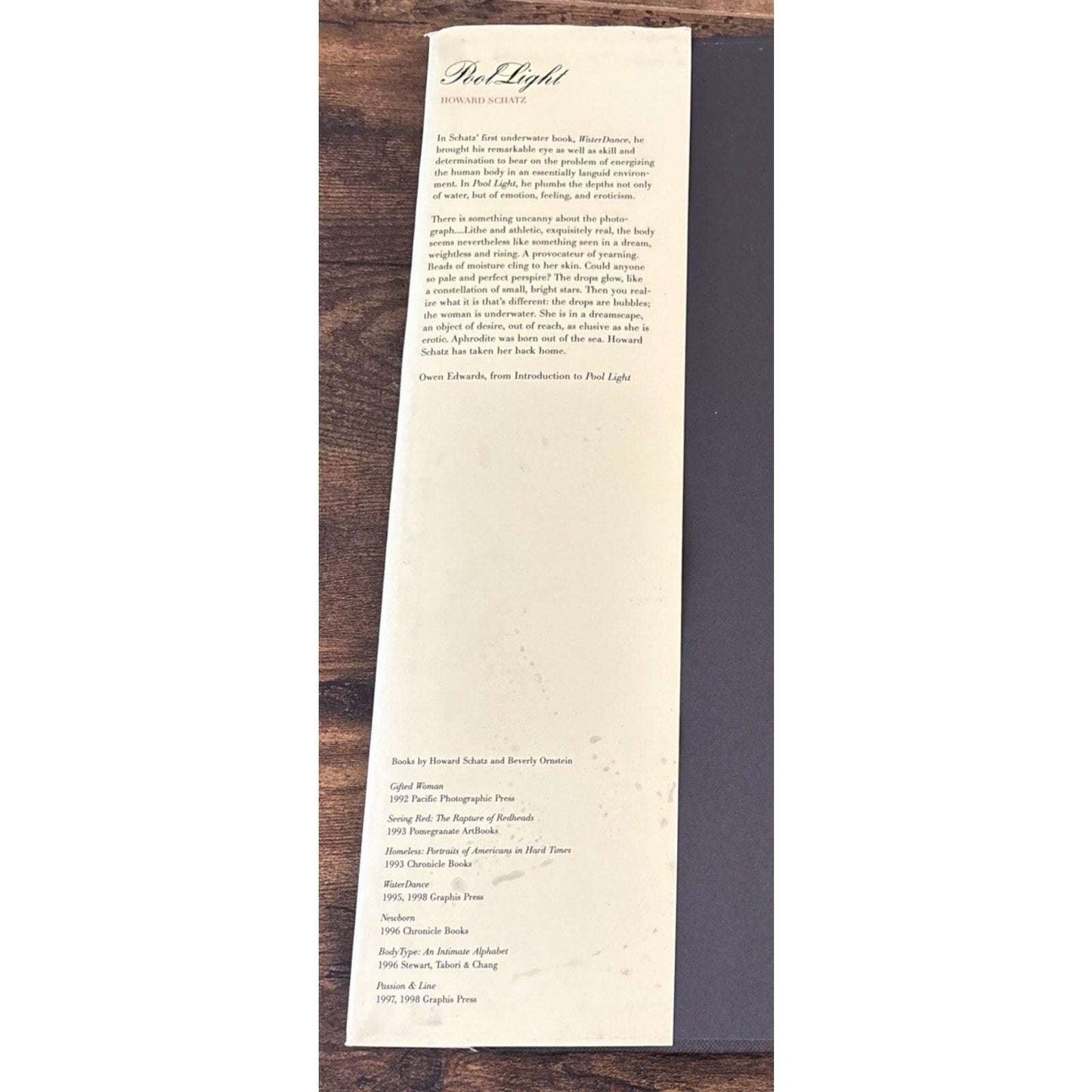 Pool Light. Schatz, Howard Book w Dustcover - Beautiful Underwater Photography