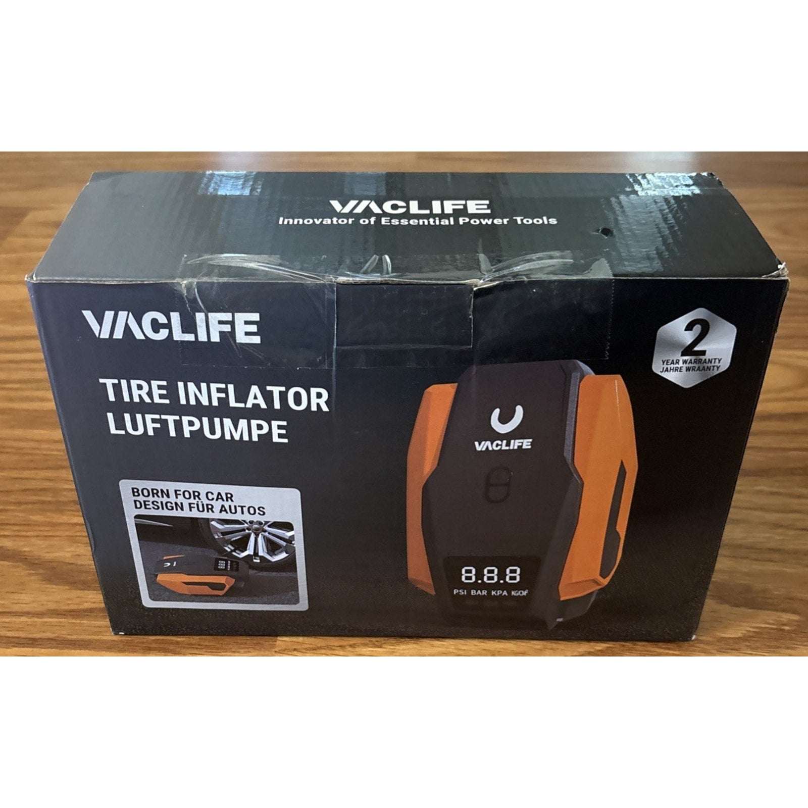 VacLife Air Compressor Tire Inflator w/ LED Light and Digital Display 12V DC