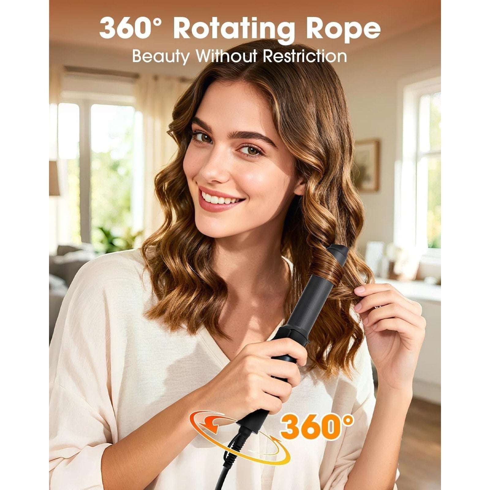 Mini Travel Curling Iron 1" 100~240V Dual Voltage, 30S Heat-Up, 3 Temp Settings