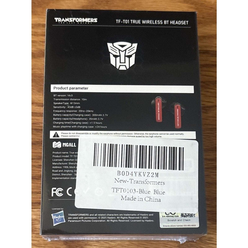 Hasbro Transformers TF-T01 Bluetooth Wireless In-Ear Headphones - Optimus Prime