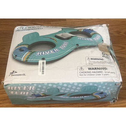 Inflatable 2 Person River Tube Float w/ Cooler Heavy Duty Double Water Pool Lake