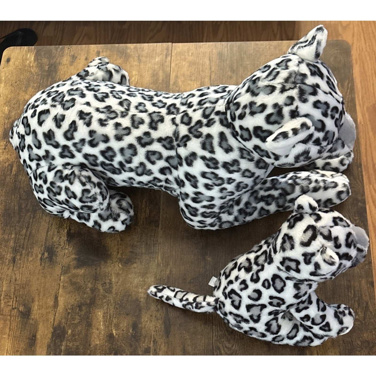 Aurora Super Flopsie Jumbo Snow Leopard 28" & Her Cub 12" Stuffed Animal Plush