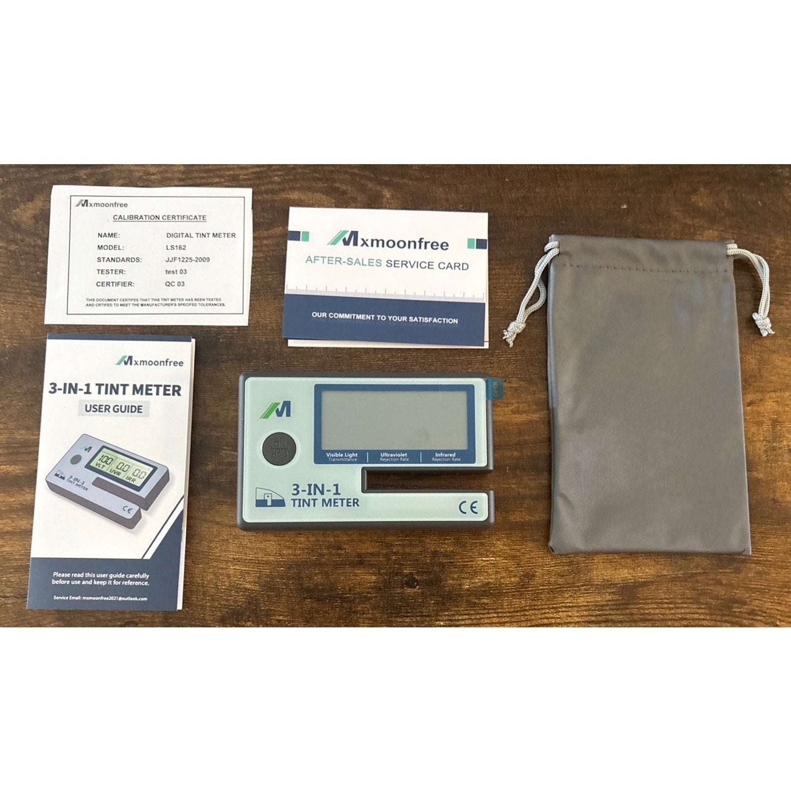 Mxmoonfree Digital Window 3-in-1 Tint Meter Solar Film Transmission Meter LS162